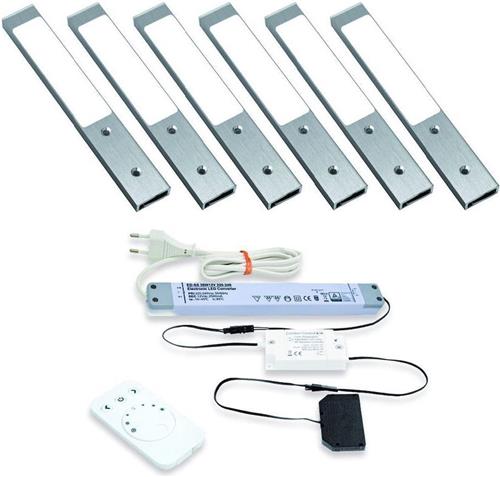 L&S Rettangolo Emotion keukenspot RVS (6 spots) incl. afstandsbediening