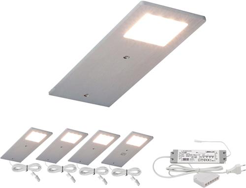 Lemilux Ava Keukenkast verlichting set van 4 stuks - Geborsteld aluminum - Met dimfunctie