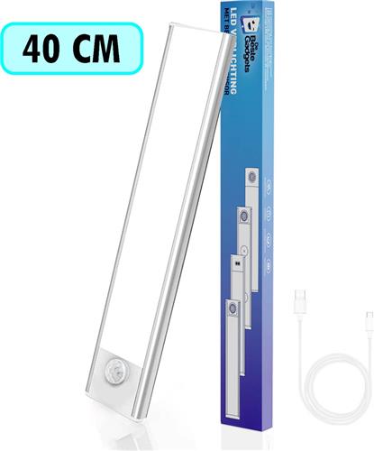 Led Strip - Led Lamp - 40 cm Zilver - Kastverlichting met bewegingssensor - Ledlamp met bewegingssensor - Keukenverlichting onderbouw led - Onderbouw verlichting keuken - Led Verlichting
