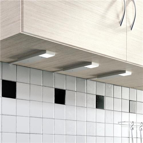 Lindby - kastverlichting - 3lichts - kunststof - H: 1.3 cm - zilver - Inclusief lichtbronnen