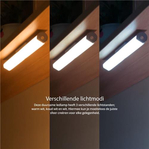 AGS Light®- 2 stuks 21 cm Led met bewegingssensor-Kastverlichting- Keukenverlichting- Onderbouwverlichting-Draadloos- USB