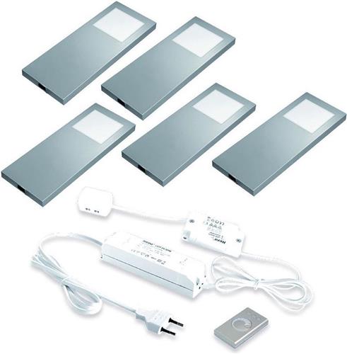 HERA Slim pad F LED keukenspot RVS (6 spots) incl. driver/dimmer