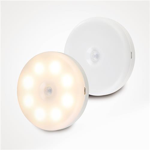 EGLO Cascia Wandlamp set 2 stuks - Kastverlichting/Trapverlichting - Bewegingssensor - LED - Ø 8,5 cm - Wit - Oplaadbaar/Draadloos - Magnetisch