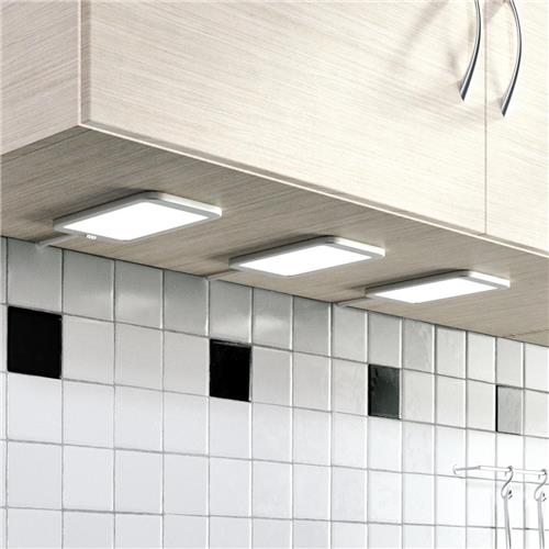 Lindby - kastverlichting- met dimmer - 3lichts - kunststof - H: 1.12 cm - zilver - Inclusief lichtbronnen