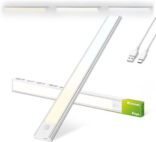 FLOWood Onderbouwlamp keuken, led met bewegingsmelder, 300 lumen, kastverlichting met afstandsbediening, dimbaar, 3 kleurmodi, 3600 mAh, USB- oplaadbaar, ledstrip voor kast, kledingkast (40 cm, 2