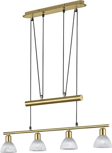 LED Hanglamp - Hangverlichting - Trion Levino - E14 Fitting - Warm Wit 3000K - 4-lichts - Rechthoek - Mat Goud - Aluminium