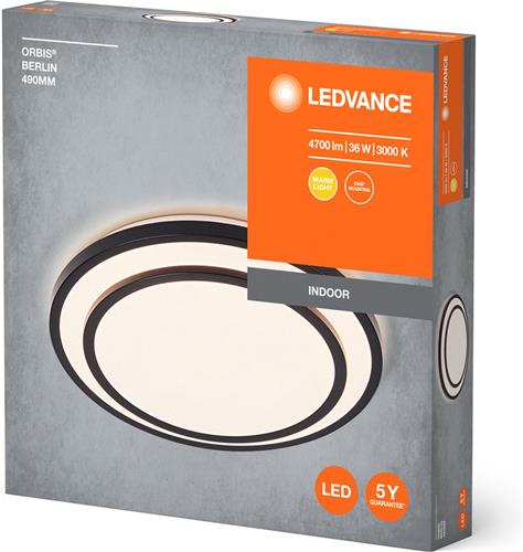 LEDVANCE ORBIS BERLIN plafondlamp, zwart, 36W, 4150lm