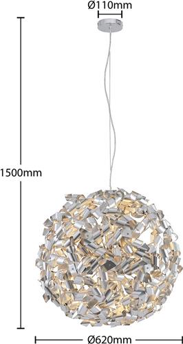 Lindby - hanglamp - 9lichts - metaal, aluminium - H: 58 cm - E14 - chroom
