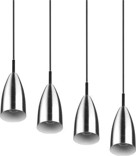 LED Hanglamp - Hangverlichting - Trion Farona - E14 Fitting - 4-lichts - Rond - Mat Nikkel - Aluminium