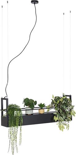 QAZQA cage rack - Industriele Dimbare LED Smart Hanglamp eettafel incl. wifi met Dimmer voor boven de eettafel | in eetkamer - 4 lichts - L 100 cm - Zwart - Industrieel - Woonkamer | Slaapkamer | Keuken