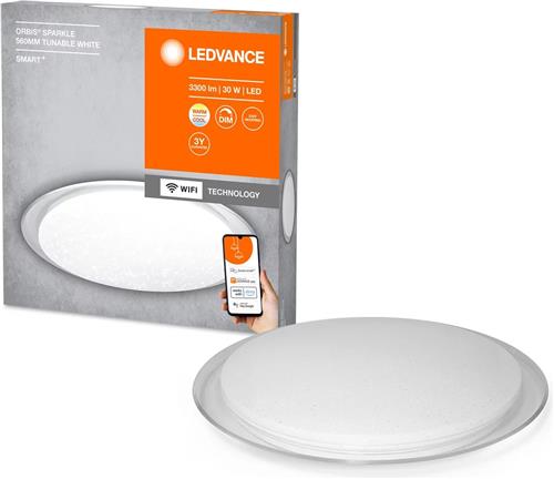 LEDVANCE Armatuur: voor plafond, DECORATIEVE CEILING MET WIFI TECHNOLOGIE / 30 W, 220...240 V, stralingshoek: 120, 2700 K, materiaal: staal, IP20, 1 Stuk