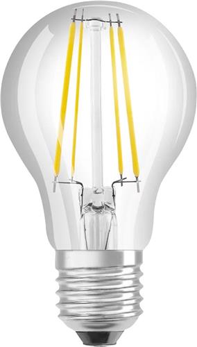 LEDVANCE Ultra-efficiënte LED spaarlamp, gloeilamp van glas met E27 fitting, warm wit (3-K), 4 Watt, vervangt conventionele 6-W gloeilamp, zeer efficiënt en energiebesparend, pakje van 1