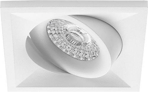 Spot Armatuur GU10 - Pragmi Qiundo Pro - GU10 Inbouwspot - Vierkant - Wit - Aluminium - Kantelbaar - 80mm