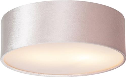 QAZQA drum - Moderne Plafondlamp - 2 lichts - Ø 30 cm - Roze - Woonkamer | Slaapkamer | Keuken