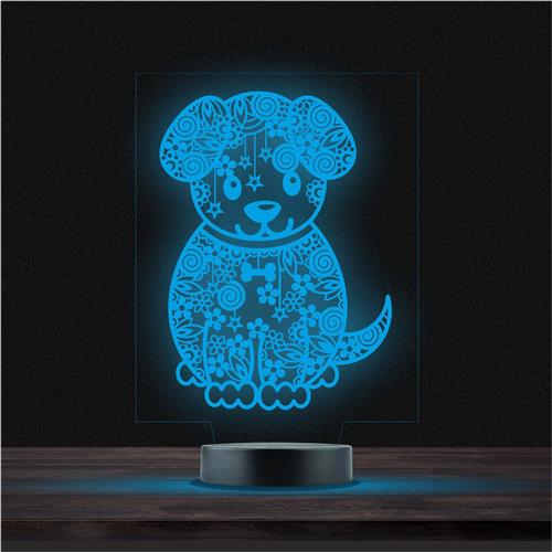 Led Lamp Met Gravering - RGB 7 Kleuren - Hond