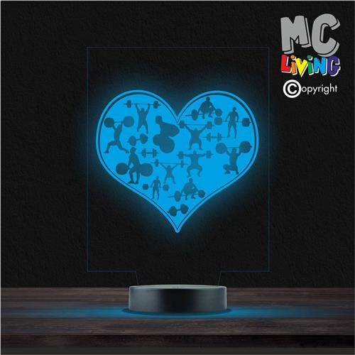 Led Lamp Met Gravering - RGB 7 Kleuren - Hart