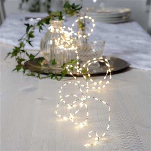 Star Trading sprookjesverlichting Dew Drop Mold, LED, dauwdruppel, zilver, natuurlijk wit, vormbaar, 2,25 m
