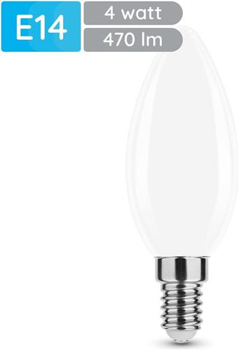 Modee E14 LED Lamp 4W - 470lm - 2700K - Warm Wit - LED Filament Melkglas Kaarslamp B35- Vervangt 40W Halogeen Gloeilamp
