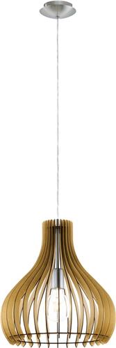EGLO  Tindori Hanglamp - 1 Lichts - Ø380MM. - Nikkel-Mat - Ahorn
