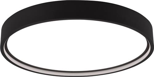 LED Plafondlamp - Plafondverlichting - Torna Dile - 29W - Aanpasbare Lichtkleur - Rond - Mat Zwart - Metaal