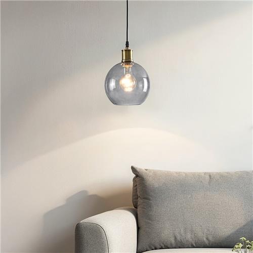 1-lichts hanglamp Liya - smoke glas variant 1