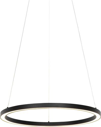 QAZQA girello - Design Dimbare LED Hanglamp met Dimmer - 1 lichts - Ø 60 cm - Zwart - Woonkamer | Slaapkamer | Keuken