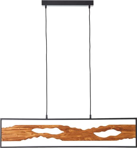 Brilliant LED hanglamp 100cm zwart/hout, aluminium/metaal/hout LED hout hanglamp, plafondlamp LED hanglamp hout hanglamp eettafel, lamp hout woonkamerlamp LED Verstelbare Lamp