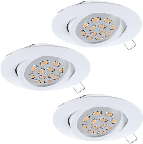 EGLO Tedo - Inbouwspotje - LED - Ø80mm. - Wit - Set 3 Spots - Kantelbaar- inclusief lichtbronnen