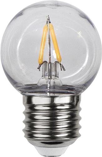 Star Trading LED lamp E27 G45 Outdoor Lightning PC Cover Filament, polycarbonaat kap, warm wit, LED, 6,8 cm