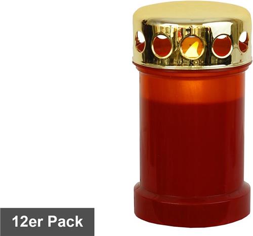 Star Trading LED grafkaarsen 'Serene', batterij en timer, rood, 13,5cm, set van 12