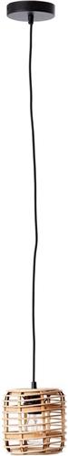 BRILLIANT lamp, Crosstown hanglamp 16cm licht hout/zwart, bamboe/metaal, 1x A60, E27, 40W, normale lampen (niet meegeleverd), A++
