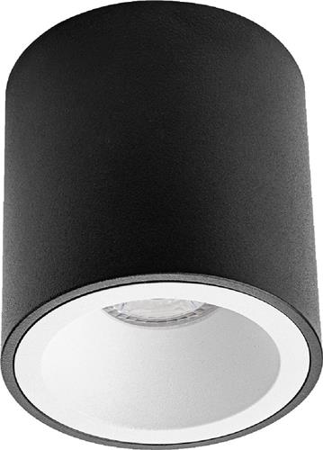 Opbouwspot GU10 - Proma Cliron Pro - Opbouw Rond - Mat Zwart/Wit - Aluminium - Verdiept - Ø90mm