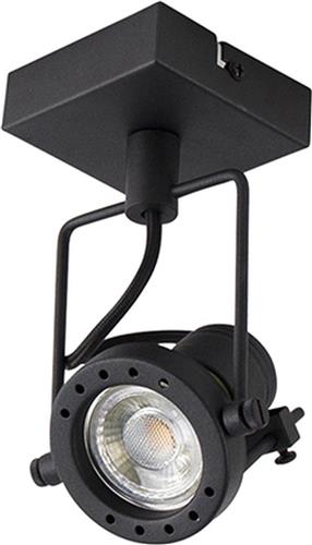 QAZQA suplux - Industriele Plafondspot | Spotje | Opbouwspot - 1 lichts - L 8 cm - Zwart - Industrieel - Woonkamer | Slaapkamer | Keuken