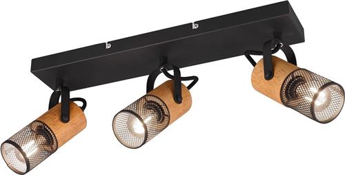 LED Plafondspot - Trion Yosh - E14 Fitting - 3-lichts - Rechthoek - Mat Zwart - Aluminium