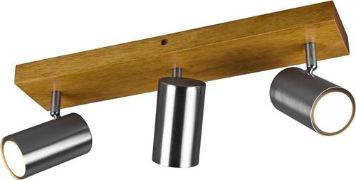 LED Plafondspot - Trion Milona - GU10 Fitting - 3-lichts - Rond - Mat Nikkel - Aluminium
