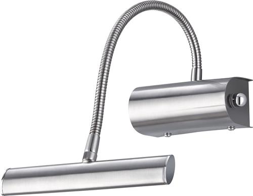 LED Spiegelverlichting - Schilderijverlichting - Torna Curty - 4W - Warm Wit 3000K - Dimbaar - Ovaal - Mat Nikkel - Aluminium