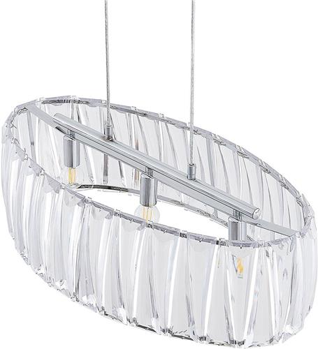 Lindby - hanglamp - 3lichts - acryl, ijzer - H: 20 cm - E14 - transparant, chroom