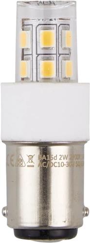 SPL LED Buislamp Ba15d 2W 3000K 190lm 10-30V - Helder - Warm Wit