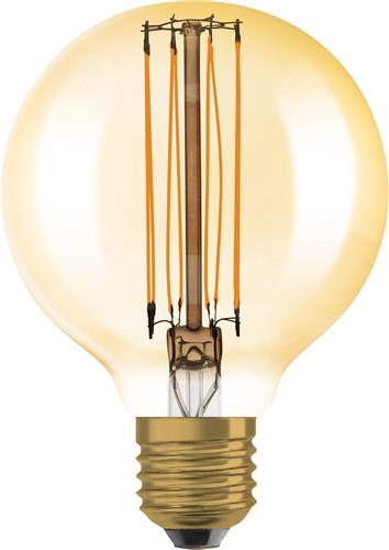 OSRAM Dimmbare LED-Lampen, Vintage-Edition, 40 Watts Ersatz, E27, G80, 2200 Kelvin, Warm Comfort Light, Klares Glas, single Pack