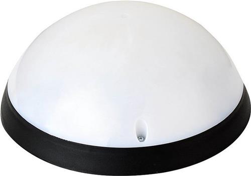 LED Plafondlamp - Badkamerlamp - Opbouw Rond 12W - Waterdicht IP54 - Helder/Koud Wit 6400K - Mat Zwart Kunststof
