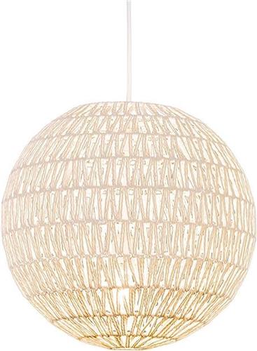 QAZQA lina - Design Grote hanglamp - 1 lichts - Ø 400 mm - Wit - Woonkamer | Slaapkamer | Keuken