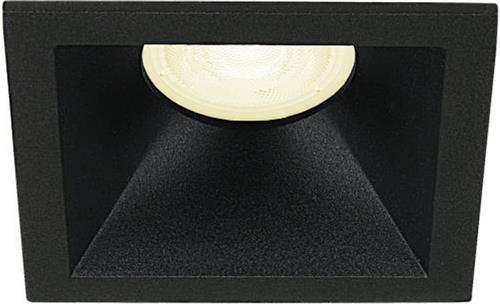 Inbouwspot Liam met Philips HUE White - spotje - Zwart - vierkant verdiepte spot - Voor binnen / woonkamer / keuken / slaapkamer - IP20 - GU10 - Buitendiameter: 80MM - boorgat: Vierkante uitsparing - min. Inbouwdiepte: 105MM