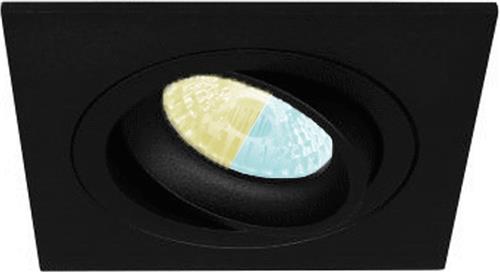 Inbouwspot Andy met Philips HUE White Ambiance - Voor binnen / woonkamer / keuken / slaapkamer - inbouw spot - Zwart - vierkant - IP20 - GU10 - Buitendiameter: 93MM - boorgat: 78-86MM - min. Inbouwdiepte: 70MM