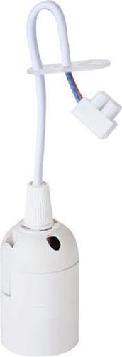 E27 Fitting/Houder - Verhuisfitting - Kunststof Wit 15cm Draad
