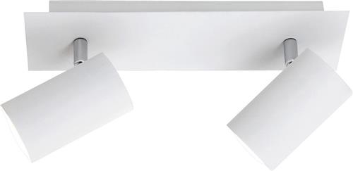 LED Plafondspot - Trion Mary - GU10 Fitting - 2-lichts - Rechthoek - Mat Wit - Aluminium