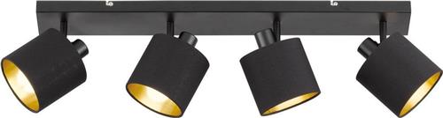 LED Plafondspot - Plafondverlichting - Trion Torry - E14 Fitting - 4-lichts - Rechthoek - Mat Zwart - Aluminium
