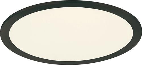 LED Plafondlamp - Plafondverlichting - Torna Povino - 15W - Warm Wit 3000K - Dimbaar - Rond - Mat Zwart - Aluminium
