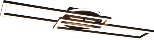 LED Plafondlamp - Plafondverlichting - Trion Tiger - 30W - Aanpasbare Kleur - Afstandsbediening - Dimbaar - Rechthoek - Mat Zwart - Aluminium
