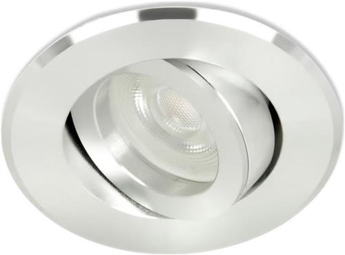 LED Midi inbouwspot Petter -Rond RVS Look -Koel Wit -Niet Dimbaar -3.4W -Integral LED
