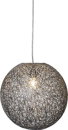QAZQA corda - Moderne Hanglamp - 1 lichts - Ø 350 mm - Zwart - Woonkamer | Slaapkamer